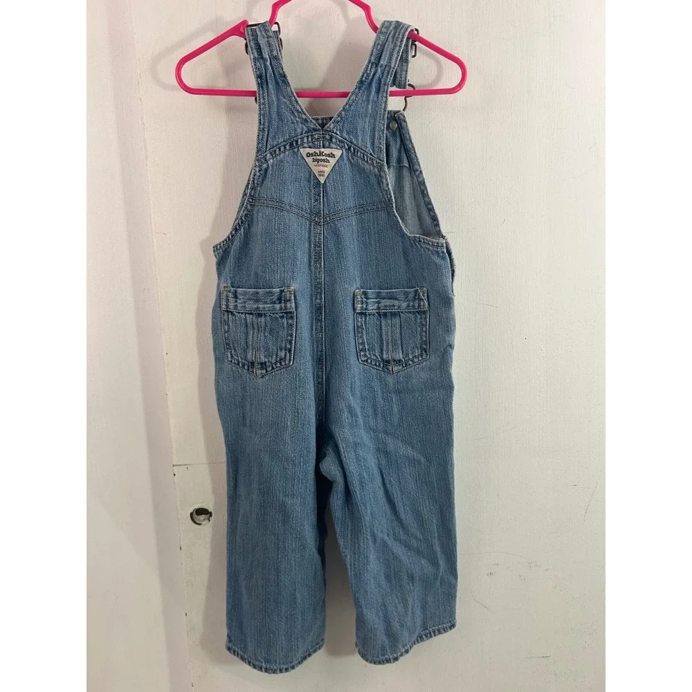 OshKosh B'gosh Denim Overalls 18 Months Blue Butterfly Embroidered Kids